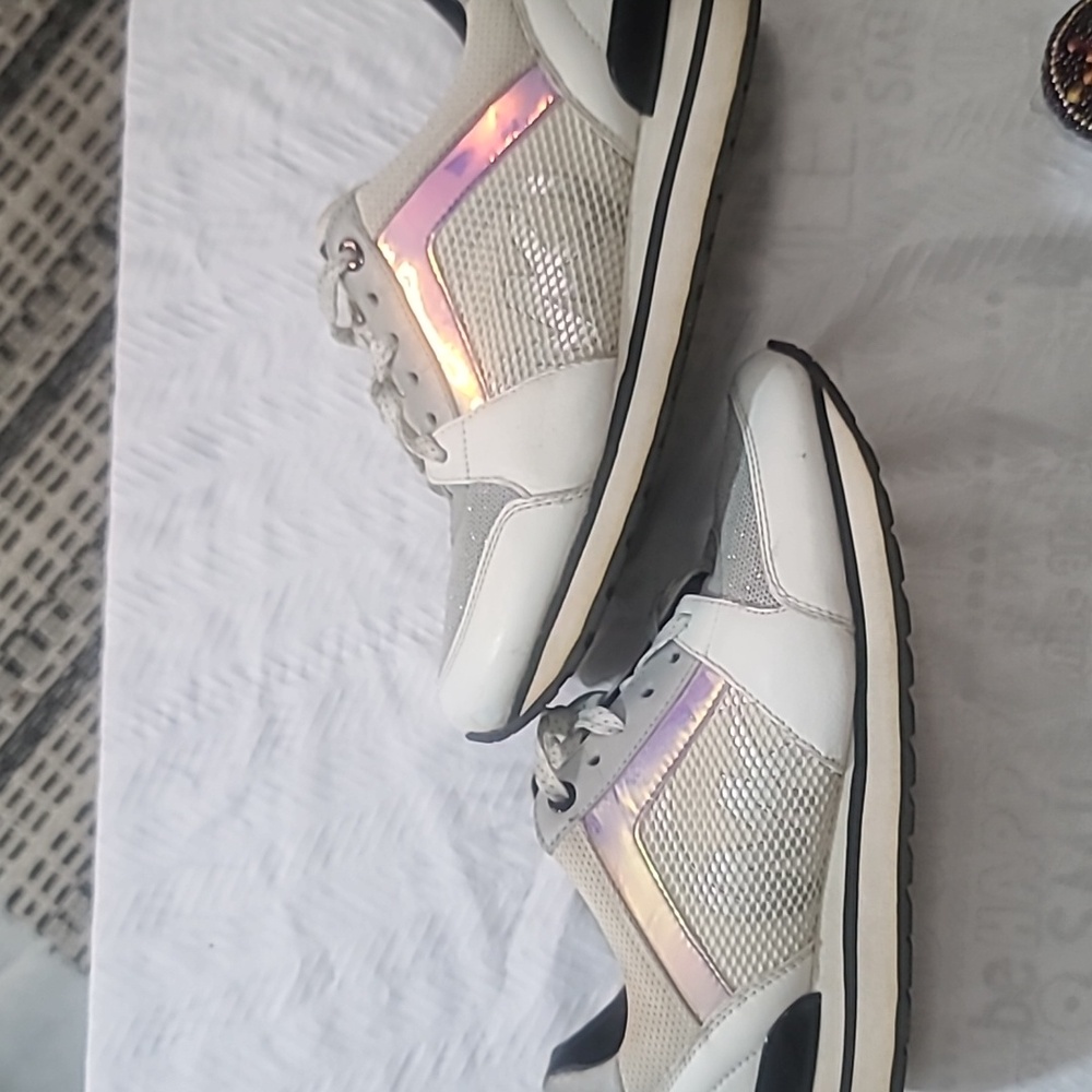 LIKE NEW MICHAEL KORS MK Iridescent Tennis Shoes Sneakers Size Women's 7